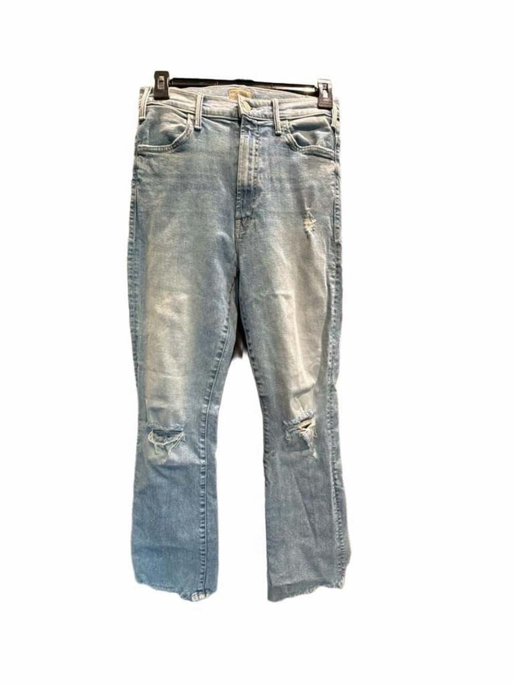 767 Mother Denim Jeans Size 27 Light Wash Distressed Flare